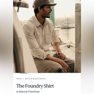 NWOT Taylor Stitch “The Foundry Shirt” in Natural Chambray